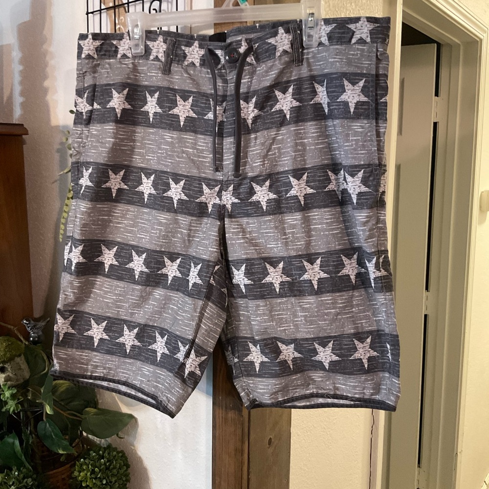 Bar III Gray and Red Cotton shorts